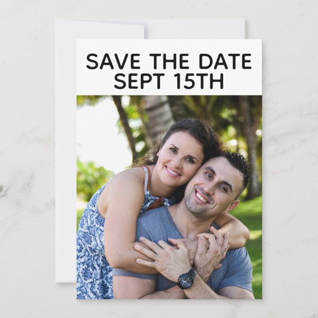 SAVE THE DATE PHOTO CUSTOM WEDDING  INVITATION (Front)