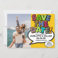 Save the Date Photo Fun Retro Comic Book Pop Art