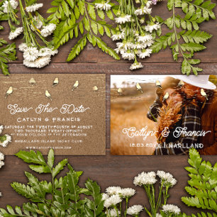 Save The Date Photo Gold Kraft Black Birds Digital Invitation