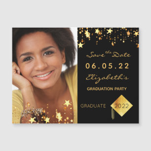 Save the Date photo graduation party black