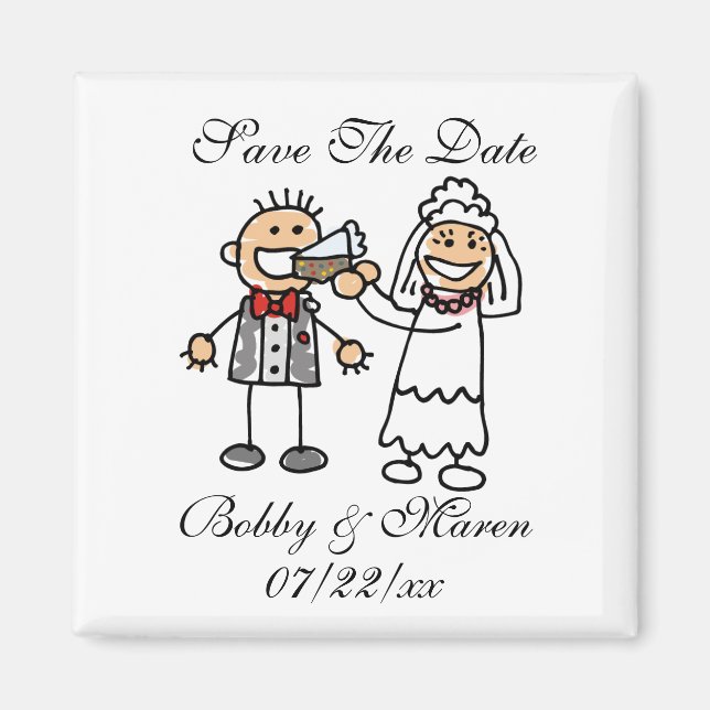 Save The Date Photo Magnet For Weddings (Front)