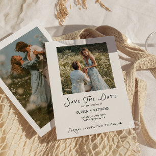 Save the Date Photo Minimalist Whimsical Invitation
