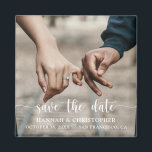 Save The Date Photo Modern Elegant Script Magnet<br><div class="desc">Announce your wedding date with these elegant handwritten script save the date magnets.  Customise with your own photo and wedding details.</div>