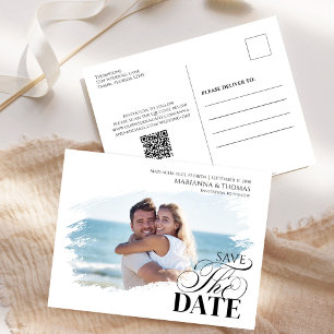Save the Date Photo Modern Wedding Announcement Postcard