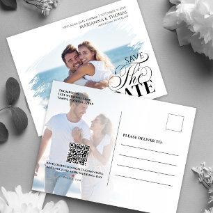 Save the Date Photo Modern Wedding Announcement Postcard