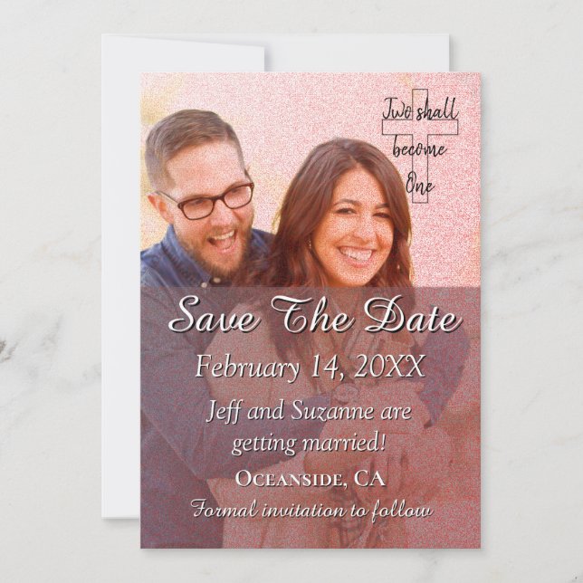 Save The Date Photo Pink Filter Announcement (Front)