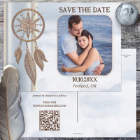 Save the Date Photo QR Code Dreamcatcher Postcard
