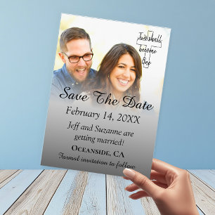 Save The Date Photo Silver Engagement Announcement