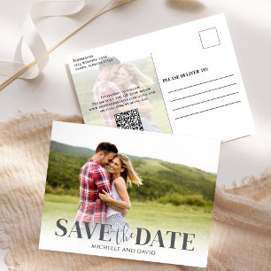 Save the Date Photo Simple Wedding Announcement Postcard