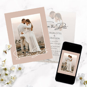 Save The Date Photo Stylish Wedding Announcement