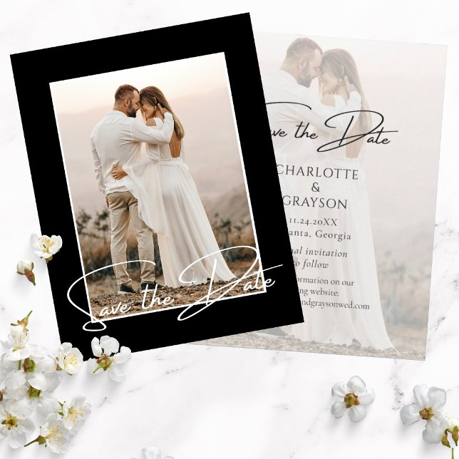 Save The Date Photo Stylish Wedding Announcement (Creator Uploaded)