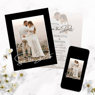 Save The Date Photo Stylish Wedding Announcement