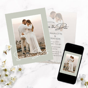 Save The Date Photo Stylish Wedding Announcement