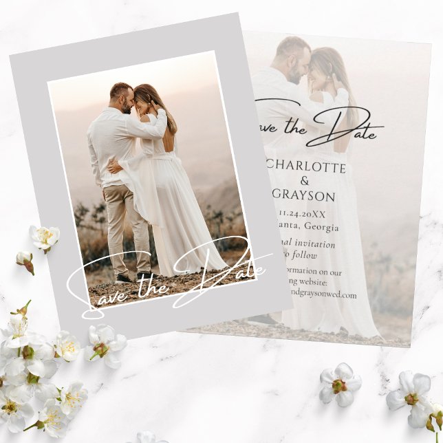 Save The Date Photo Stylish Wedding Announcement (Creator Uploaded)