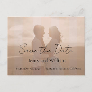 Save the Date Photo Wedding Announcement | Elegant Postcard