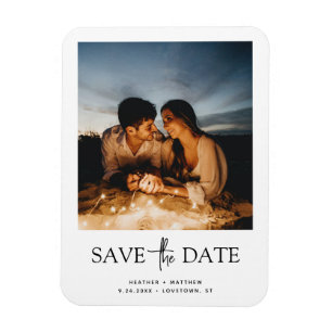 Save the Date Photo Wedding Announcement Magnet