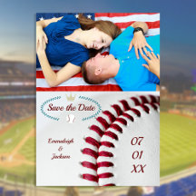 Save The Date Photo Wedding Baseball Theme
