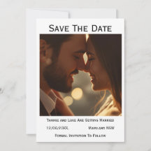Save the Date Photo Wedding Card | Personalised