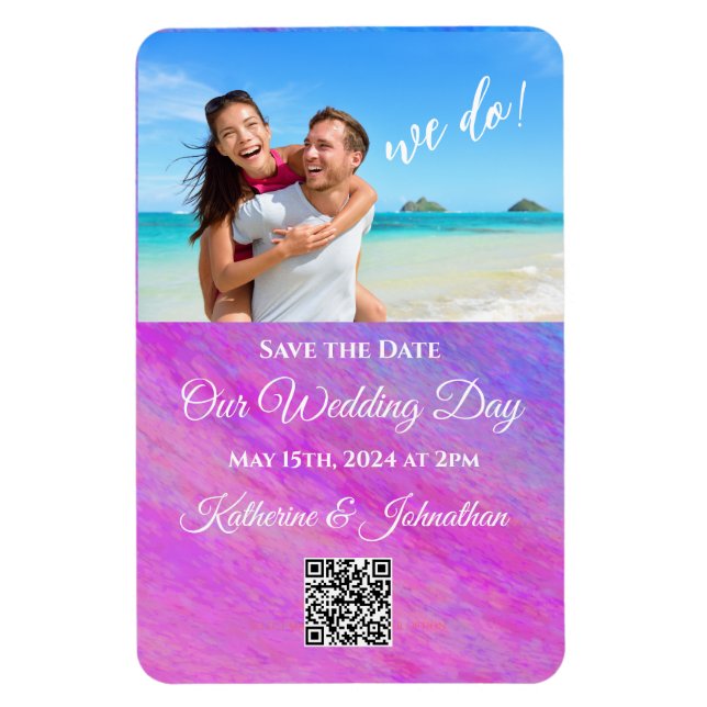 Save the Date Photo Wedding Magnet-Stardust Sea- Magnet (Vertical)