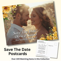 Save The Date - Photo with Golden Yellow Flowers