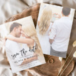Save the Date Picture Photo Wedding<br><div class="desc">Transparency covering custom and personalised photo on the front and back of elegant and modern Save the Date Wedding Invitations - includes beautiful and elegant script typography for the special Wedding day celebration.</div>