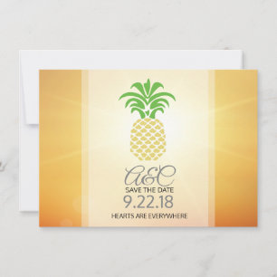 Save the Date Pineapple Hearts