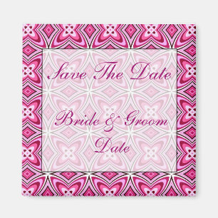 Save the Date PINK AND BLACK Wedding Magnets