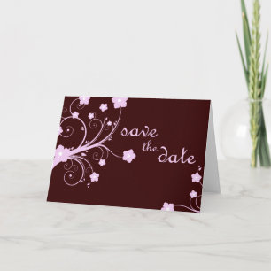 save the date : pink blossoms : announcement