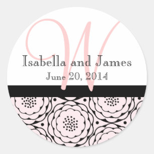 Save the Date Pink Flowers Wedding Sticker