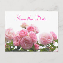 Save the date - pink roses