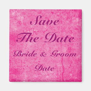 Save the Date Pink Wedding Magnets