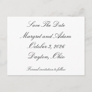 Save The Date Post Card