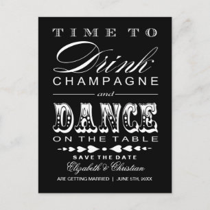Save the Date Postcard Champagne Theatre Bill