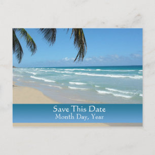Save the Date Postcard for Beach Wedding