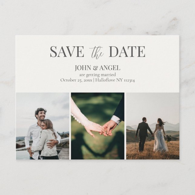Save the Date Postcard, Minimalist Save the date P Postcard (Front)