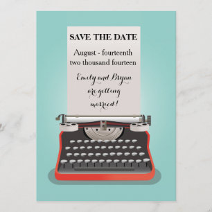 Save the Date postcard - vintage typewriter