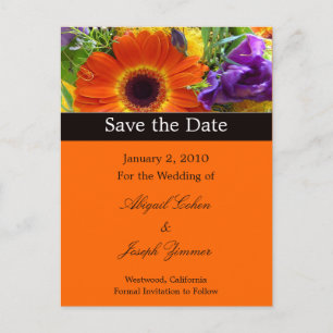 Save the date postcards, summer bouquet announcement postcard