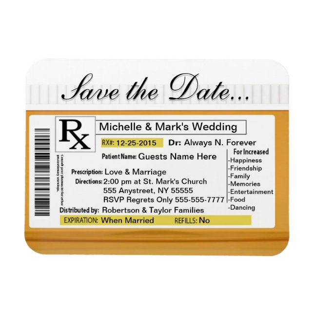 Save the Date Prescription Magnet (Horizontal)