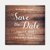 Save the date Printed Wood Rustic wedding