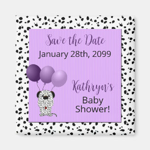 Save the Date Purple Baby Shower Magnet
