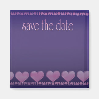 Save the date purple magnet