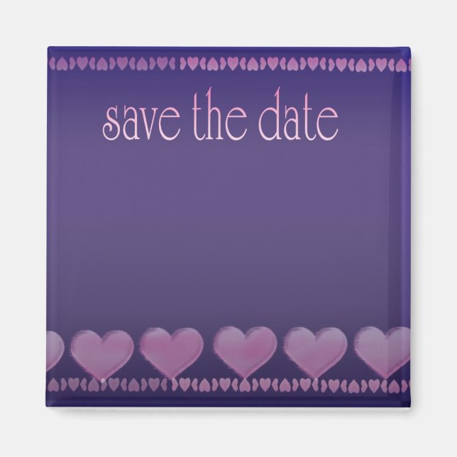 Save the date purple magnet (Front)