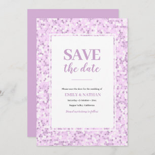 Save the date Purple Violet Mosaic Invitation