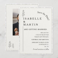 Save the Date QR Code Faux Deckled Edge Wedding