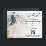 save the date qr code simple photo wedding magnet<br><div class="desc">elegant save the date qr code simple photo wedding magnet</div>