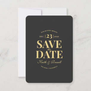 Save the Date QR Code Wedding Website Dark Grey Invitation