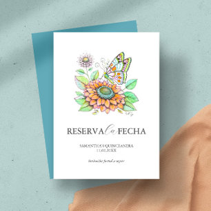 Save the Date Quinceañeras Butterflies