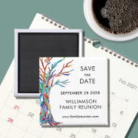 Save The Date Rainbow Tree Family Reunion