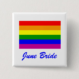 Save the Date/Rainbow Wedding/Gay Pride 15 Cm Square Badge