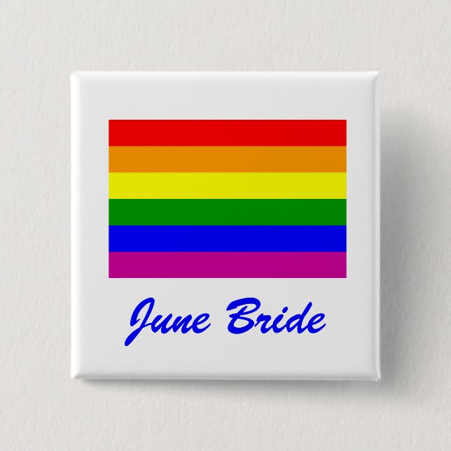 Save the Date/Rainbow Wedding/Gay Pride 15 Cm Square Badge (Front)